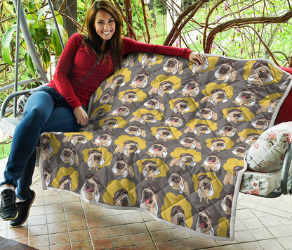 Pilot Pug Pattern Print Quilt