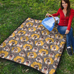 Pilot Pug Pattern Print Quilt