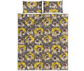 Pilot Pug Pattern Print Quilt Bed Set