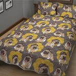 Pilot Pug Pattern Print Quilt Bed Set