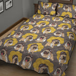 Pilot Pug Pattern Print Quilt Bed Set