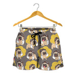 Pilot Pug Pattern Print Women's Shorts