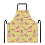 Pineapple And Flamingo Pattern Print Apron