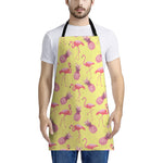 Pineapple And Flamingo Pattern Print Apron
