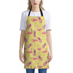 Pineapple And Flamingo Pattern Print Apron