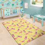 Pineapple And Flamingo Pattern Print Area Rug