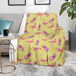 Pineapple And Flamingo Pattern Print Blanket