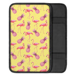 Pineapple And Flamingo Pattern Print Car Center Console Cover