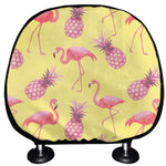Pineapple And Flamingo Pattern Print Car Headrest Covers