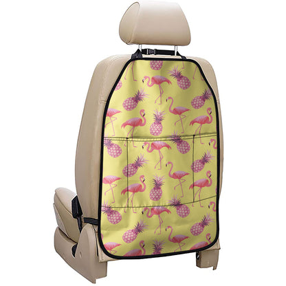 Pineapple And Flamingo Pattern Print Car Seat Organizers