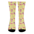 Pineapple And Flamingo Pattern Print Crew Socks