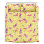 Pineapple And Flamingo Pattern Print Duvet Cover Bedding Set