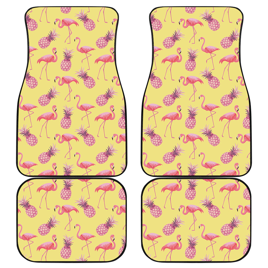 Pineapple And Flamingo Pattern Print Front and Back Car Floor Mats