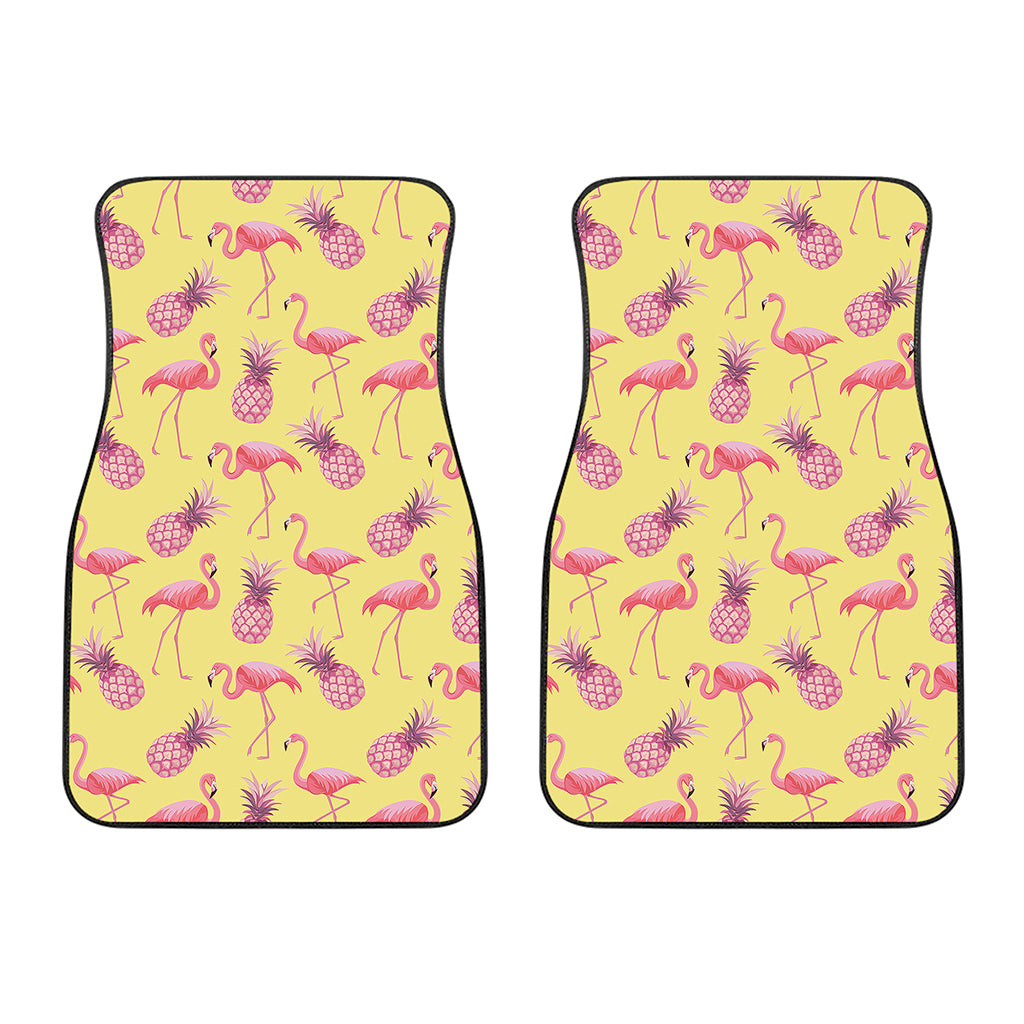Pineapple And Flamingo Pattern Print Front Car Floor Mats