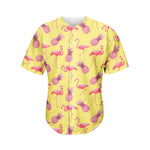 Pineapple And Flamingo Pattern Print Men's Baseball Jersey