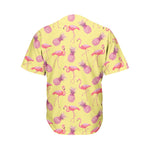 Pineapple And Flamingo Pattern Print Men's Baseball Jersey