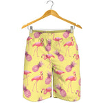 Pineapple And Flamingo Pattern Print Men's Shorts