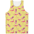 Pineapple And Flamingo Pattern Print Men's Tank Top