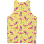 Pineapple And Flamingo Pattern Print Men's Tank Top