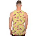 Pineapple And Flamingo Pattern Print Men's Tank Top