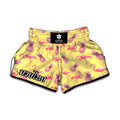 Pineapple And Flamingo Pattern Print Muay Thai Boxing Shorts
