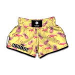 Pineapple And Flamingo Pattern Print Muay Thai Boxing Shorts