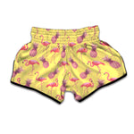 Pineapple And Flamingo Pattern Print Muay Thai Boxing Shorts