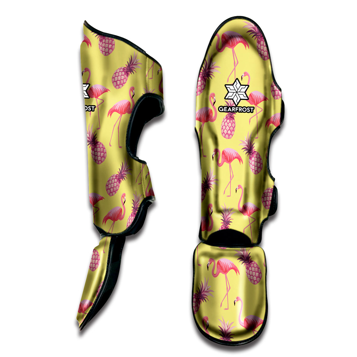 Pineapple And Flamingo Pattern Print Muay Thai Shin Guard