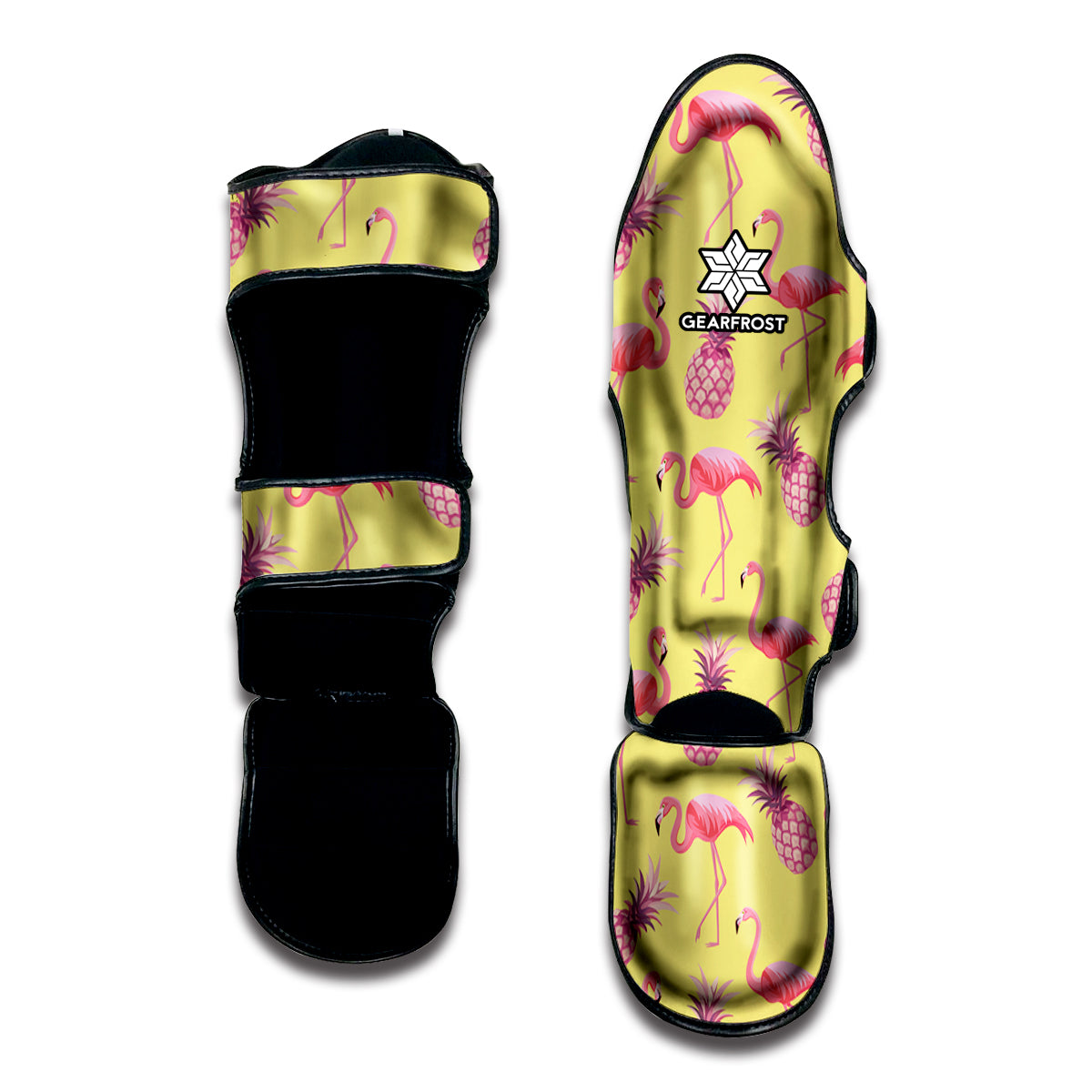 Pineapple And Flamingo Pattern Print Muay Thai Shin Guard