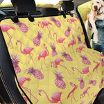 Pineapple And Flamingo Pattern Print Pet Car Back Seat Cover