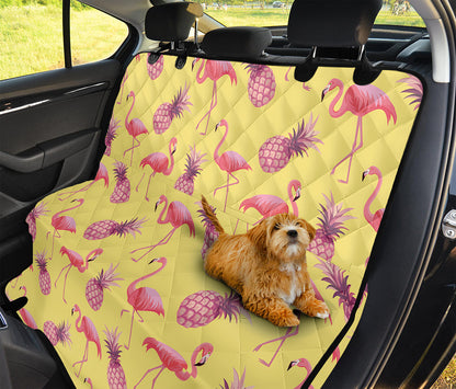 Pineapple And Flamingo Pattern Print Pet Car Back Seat Cover