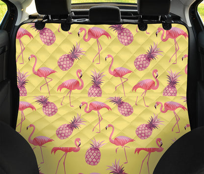 Pineapple And Flamingo Pattern Print Pet Car Back Seat Cover