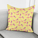 Pineapple And Flamingo Pattern Print Pillow Cover