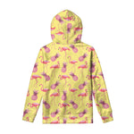 Pineapple And Flamingo Pattern Print Pullover Hoodie