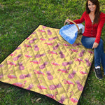 Pineapple And Flamingo Pattern Print Quilt