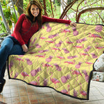 Pineapple And Flamingo Pattern Print Quilt