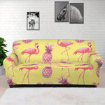 Pineapple And Flamingo Pattern Print Sofa Cover