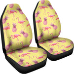 Pineapple And Flamingo Pattern Print Universal Fit Car Seat Covers