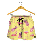 Pineapple And Flamingo Pattern Print Women's Shorts