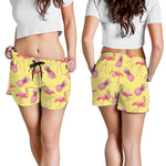 Pineapple And Flamingo Pattern Print Women's Shorts