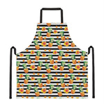 Pineapple And Hibiscus Striped Print Apron