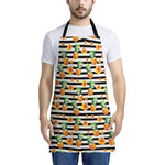 Pineapple And Hibiscus Striped Print Apron