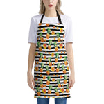 Pineapple And Hibiscus Striped Print Apron