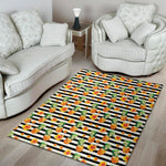 Pineapple And Hibiscus Striped Print Area Rug