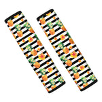 Pineapple And Hibiscus Striped Print Car Seat Belt Covers