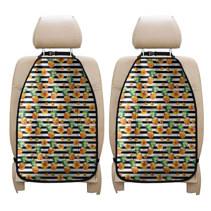 Pineapple And Hibiscus Striped Print Car Seat Organizers