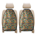 Pineapple And Hibiscus Striped Print Car Seat Organizers