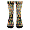 Pineapple And Hibiscus Striped Print Crew Socks