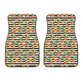 Pineapple And Hibiscus Striped Print Front Car Floor Mats