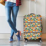 Pineapple And Hibiscus Striped Print Luggage Cover